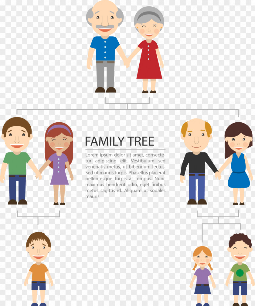Cartoon Vector Family Tree Design Extended Genealogy Book PNG