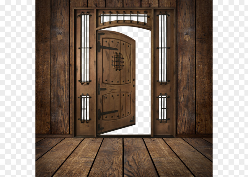 Classical Wooden Cartoon Wood Frame Paper Door Animation PNG