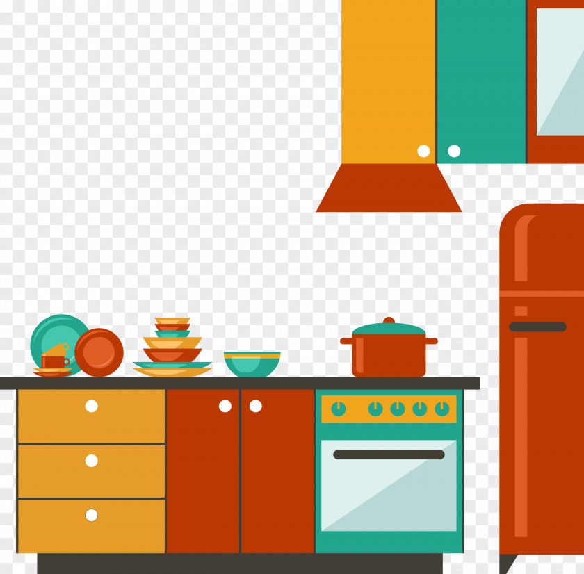 Vector Plane Kitchen Pantry Living Room House Furniture PNG