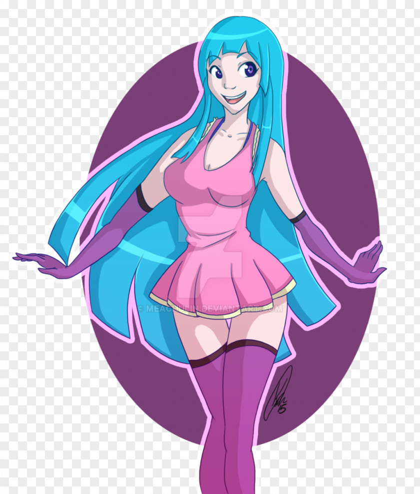 Be With Me Female Art Blue PNG