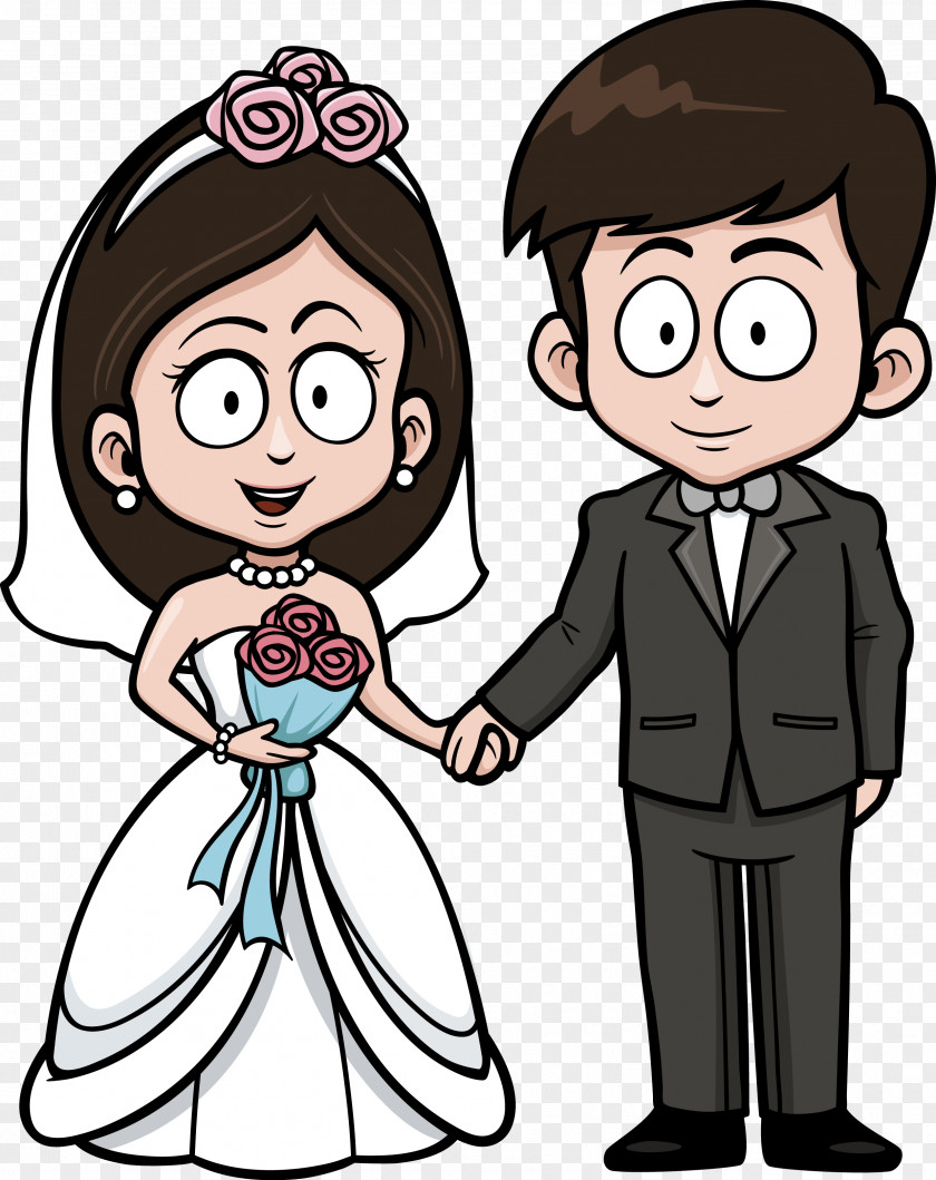 Bride Wedding Invitation Cartoon Drawing PNG