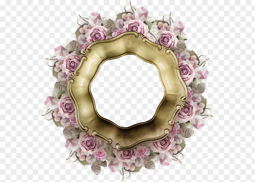 Floral Wreath Printing Image Buttercream Cake PNG