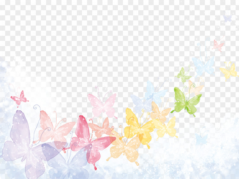 Butterfly Dream Poster Watercolor Painting PNG