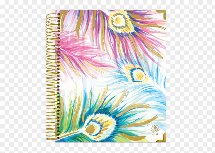 Feather Watercolor Personal Organizer Diary Calendar Academic Year PNG
