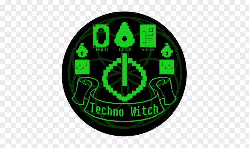 Green Techno Font Logo PNG