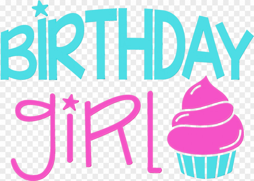 Birthday Logo Cartoon Doll Pink Girl PNG