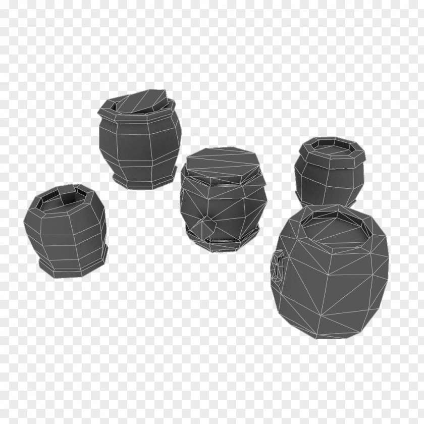 Hand Painted Gravel Barrel Plastic Low Poly PNG