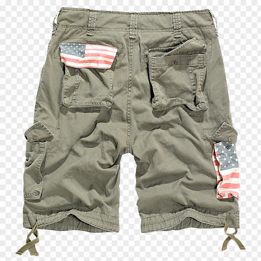 Olive Flag Material Bermuda Shorts Pocket Pants Zipper PNG