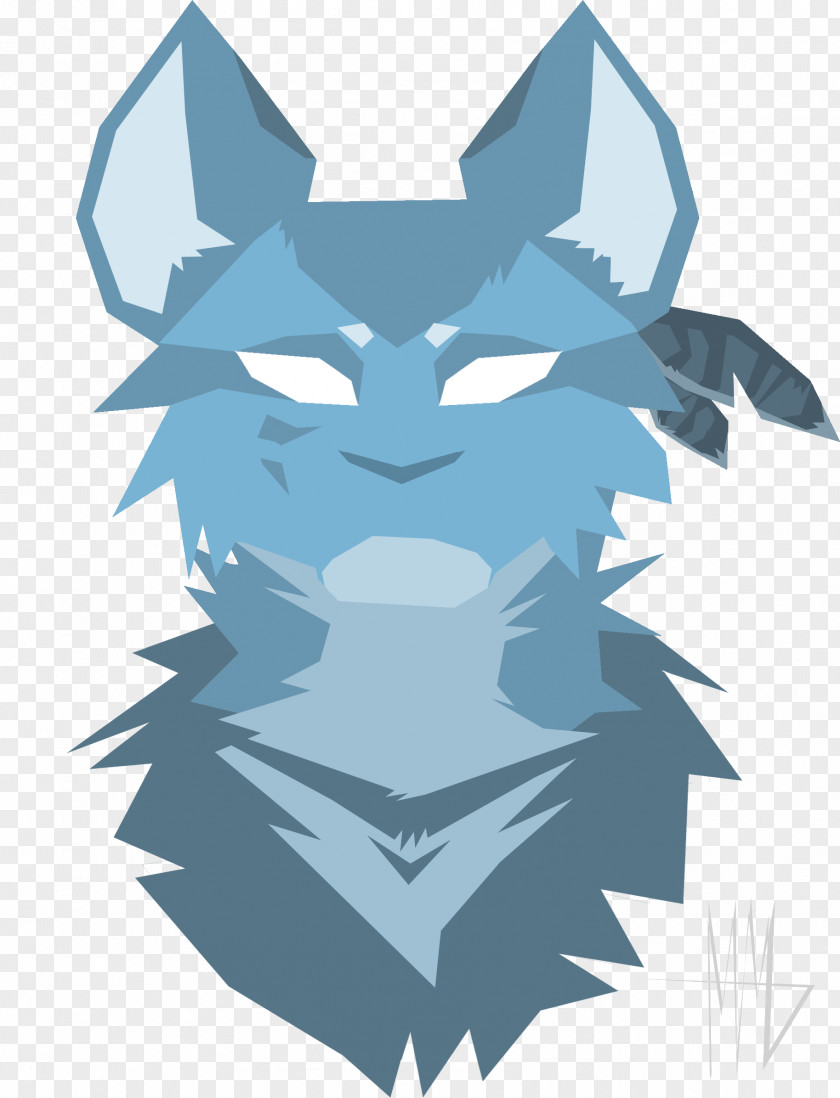 Blue Geometric Cat Gray Wolf Warriors PNG