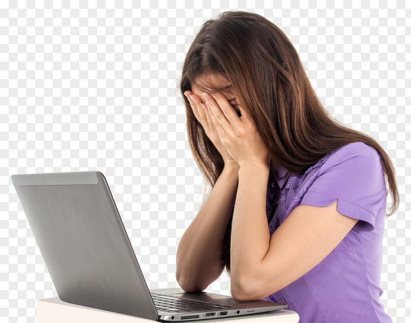 Laptop Display Resolution PNG resolution, Sad Girl With Laptop, woman covering her face leaning against laptop computer clipart PNG