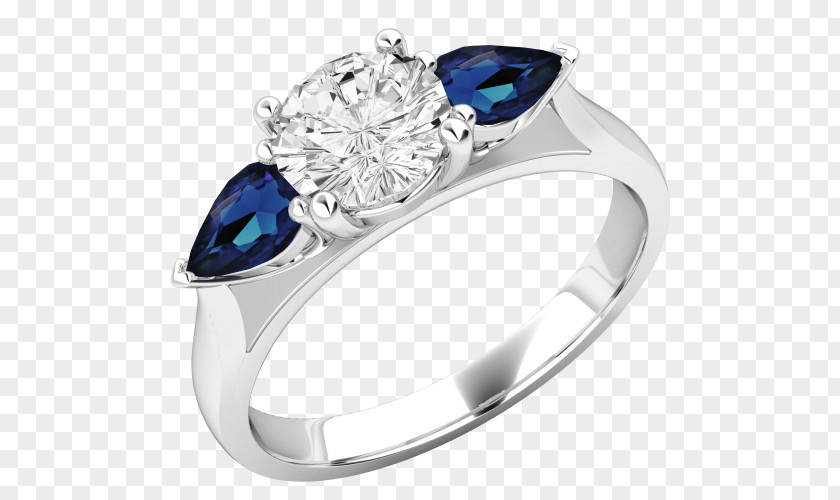 Sapphire Ring Brilliant Diamond Cut PNG