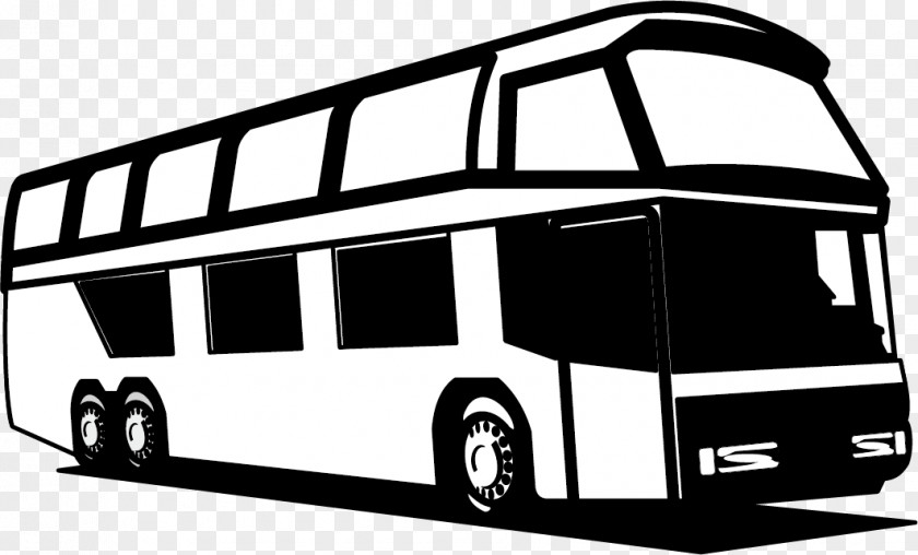 Silhouette Bus Vector Tour Service School Download PNG