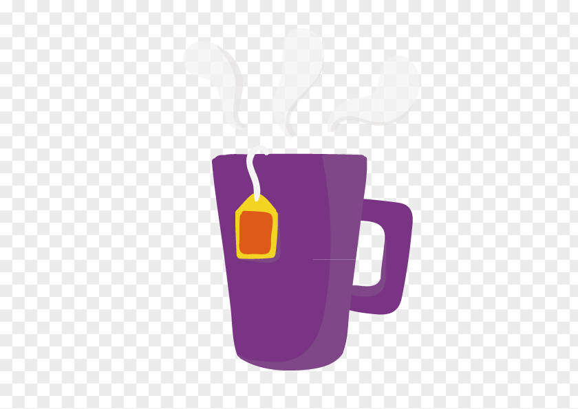 Vector Painted Purple Tea Cup Teacup Coffee PNG