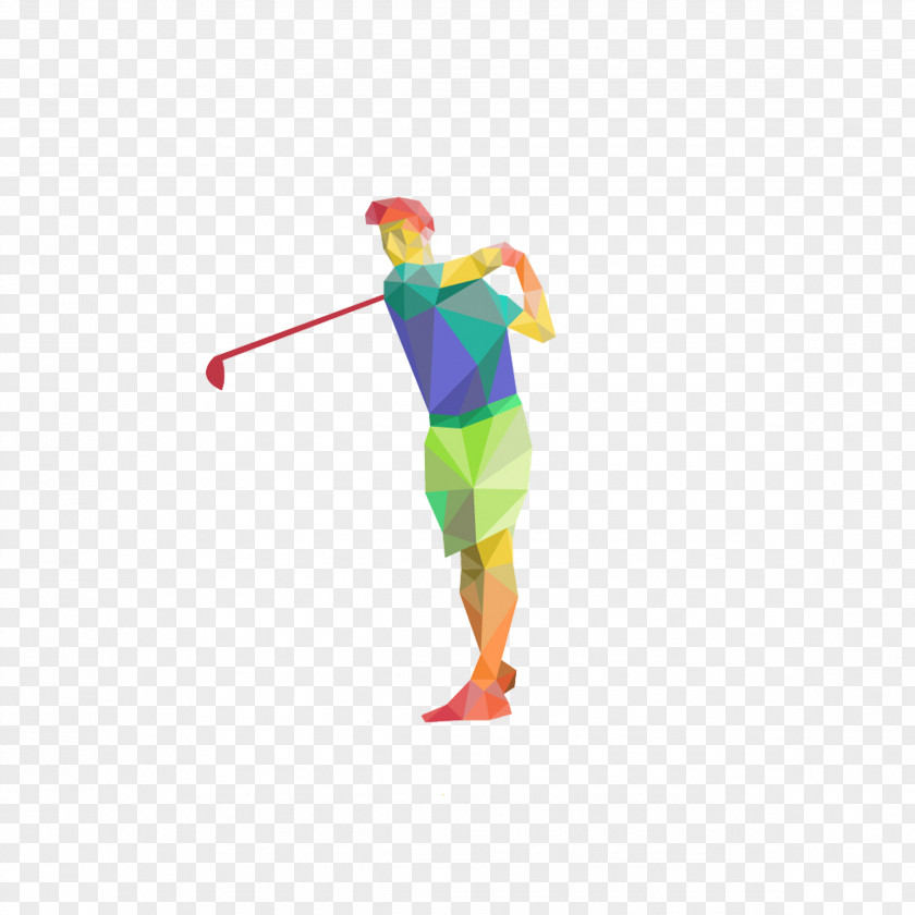 Abstract Design Golfer Golf Course Club PNG