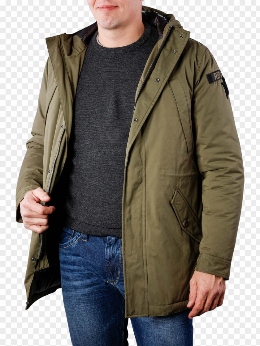 Replay Overcoat Khaki PNG