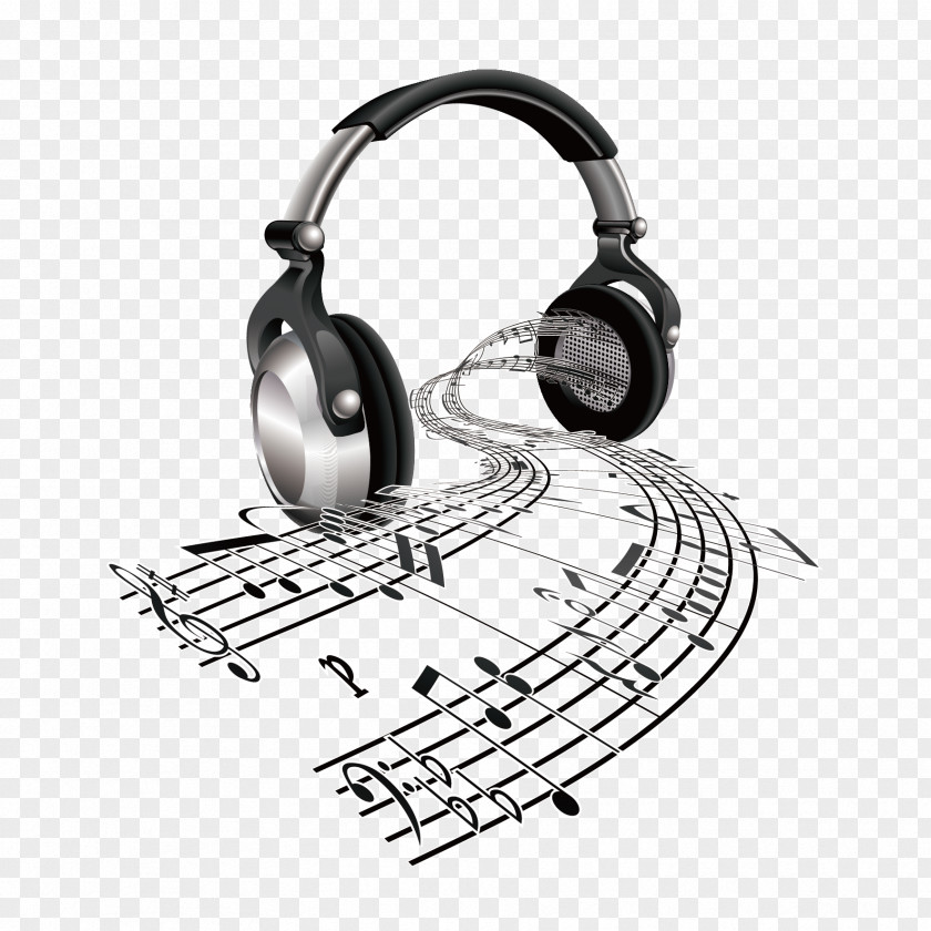 Vector Notes And Headphones Musical Note Royalty-free PNG