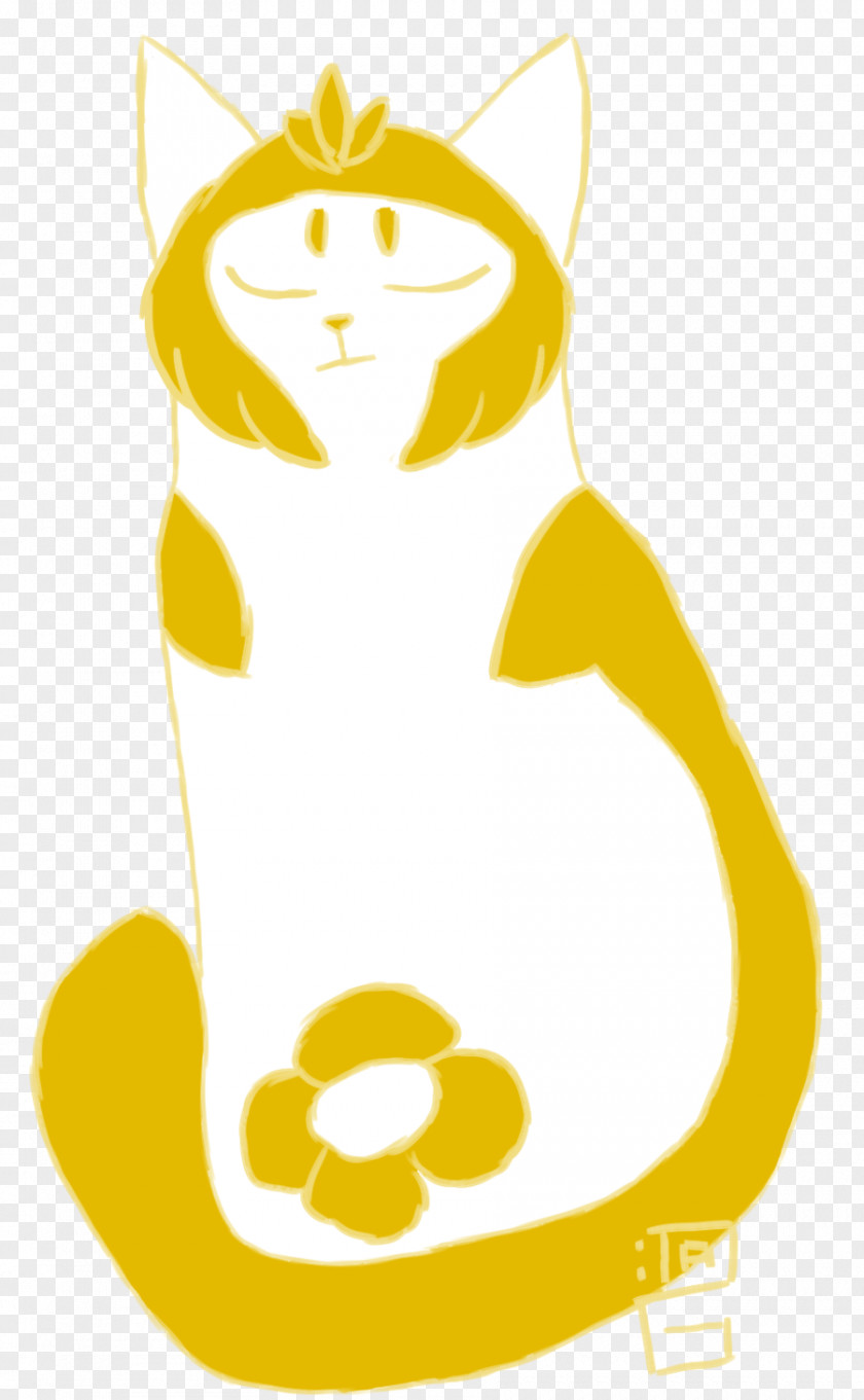 Golden Flowers Cat Clip Art PNG