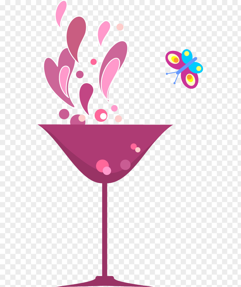 Hand-painted Cartoon Cocktail Glass Clip Art PNG