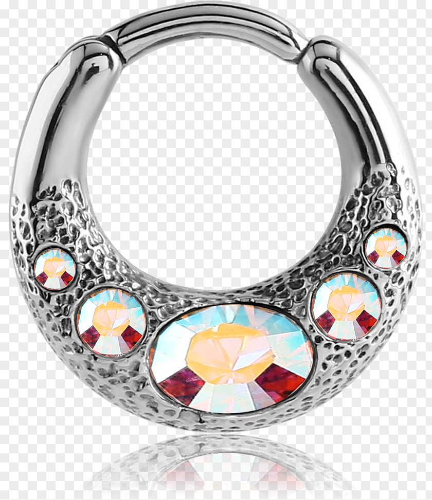 Gemstone Nese Septum-piercing Nose Piercing Body Surgical Stainless Steel PNG