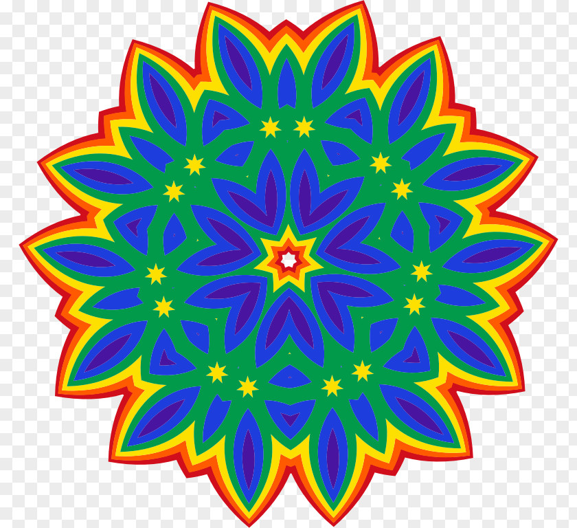 Geomatric Flower Symmetry Floral Design Clip Art PNG