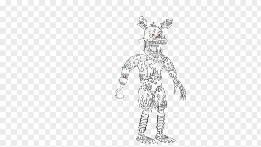Nightmare Foxy Five Nights At Freddy's 4 Drawing Coloring Book PNG