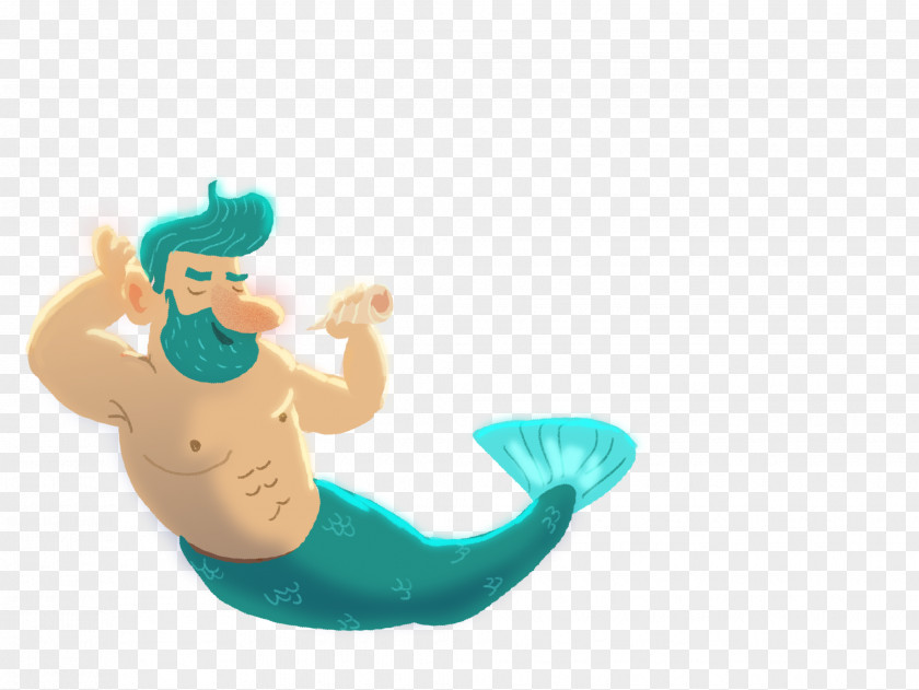 Mermaid Figurine Turquoise PNG