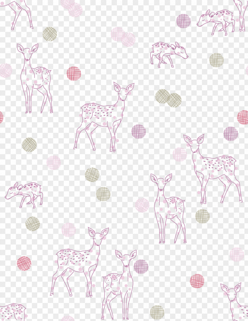 Pink Vector Deer Background Shading Material Photography Cartoon Illustration PNG