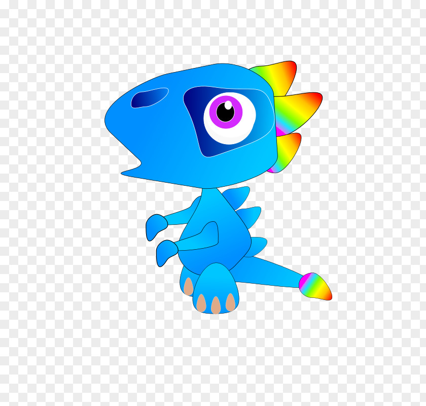 Little Blue Cartoon Dinosaur Dragon Clip Art PNG