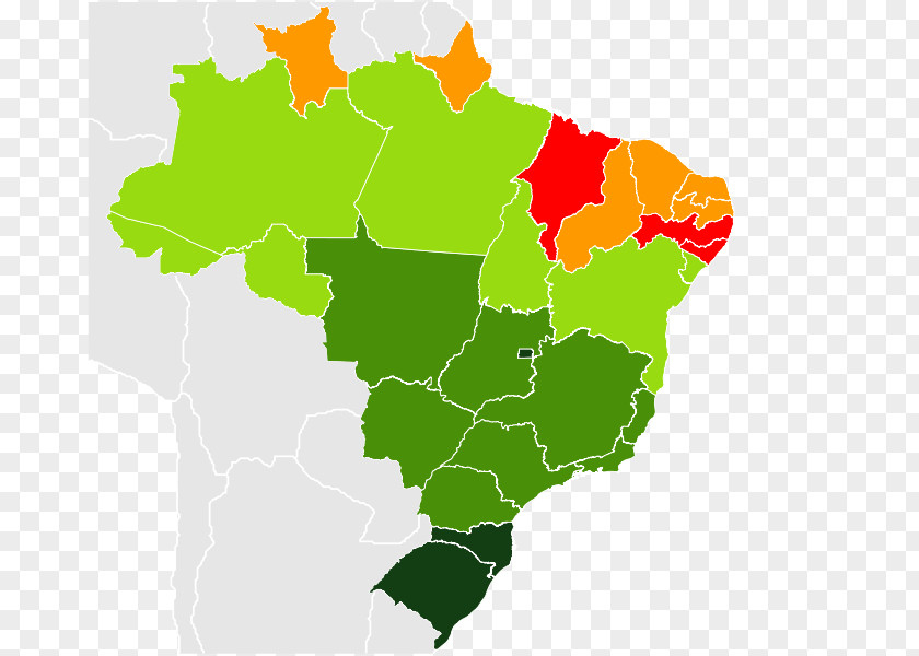 Map Regions Of Brazil South Region, Flag Capitals PNG