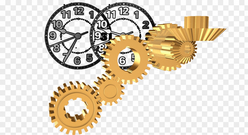 Creative Pull The Gear Clock Free Illustration PNG