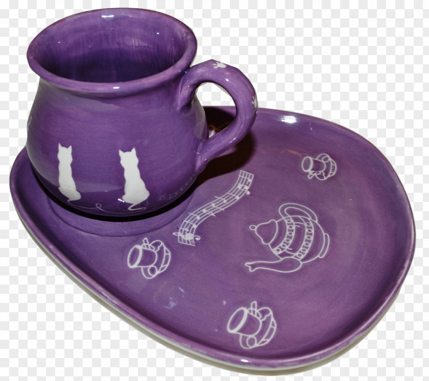 Pottery Coffee Cup Saucer PNG