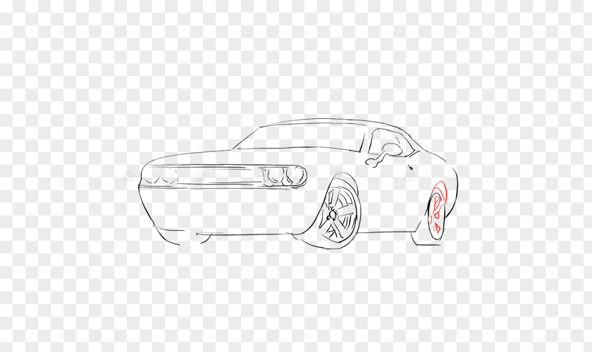 Quilling Car Door Dodge Challenger SRT Hellcat Drawing PNG