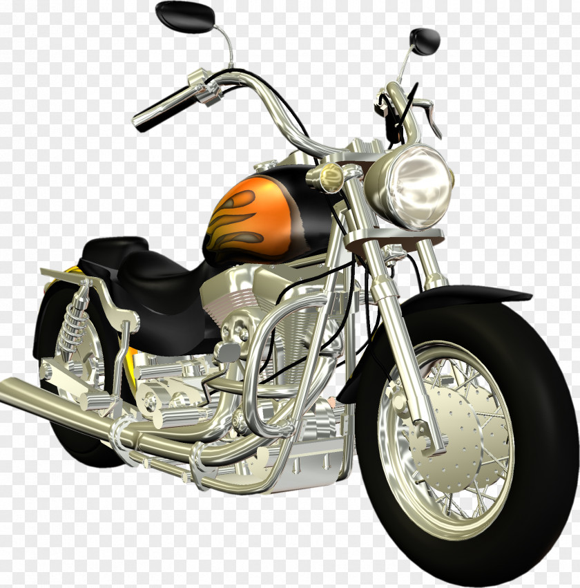 Retro Cool Motorcycle Moped Clip Art PNG