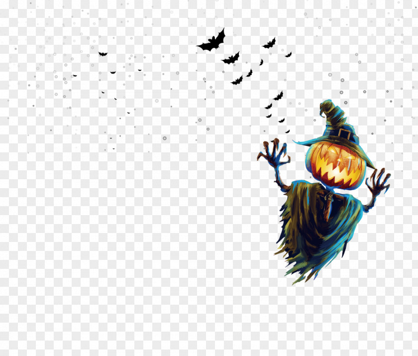 Bat Halloween Scarecrow PNG