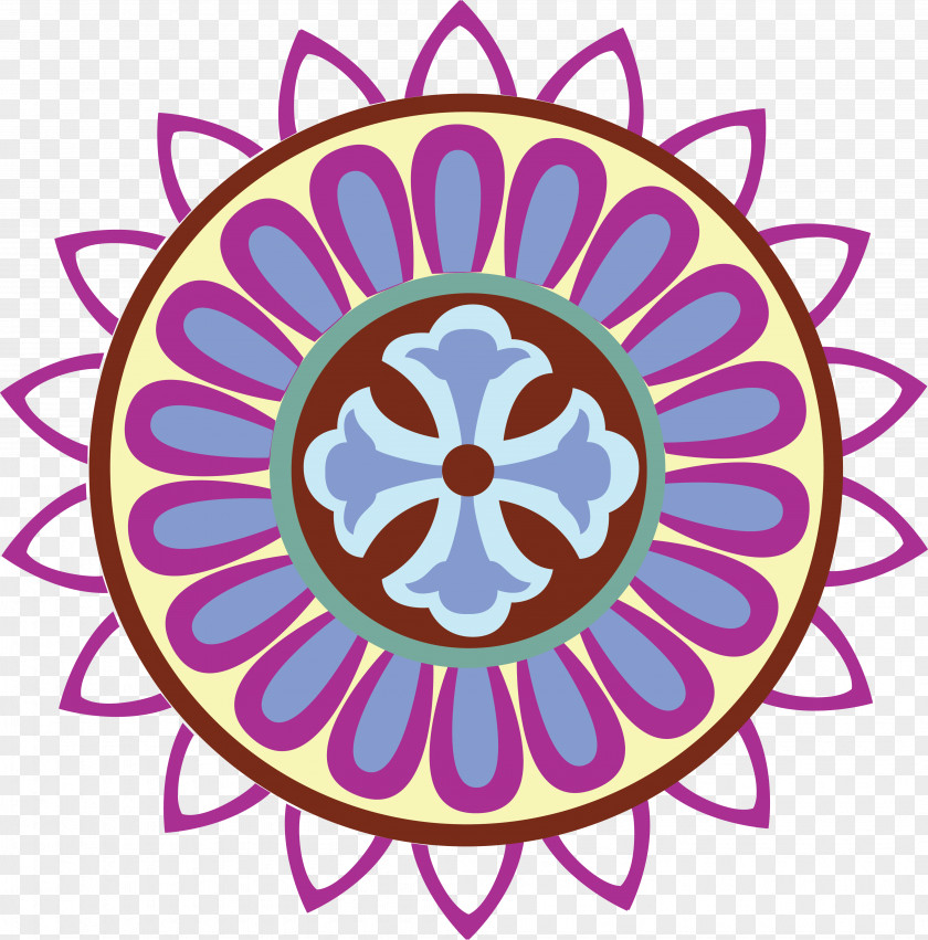 Colorful Pattern Rangoli Clip Art PNG