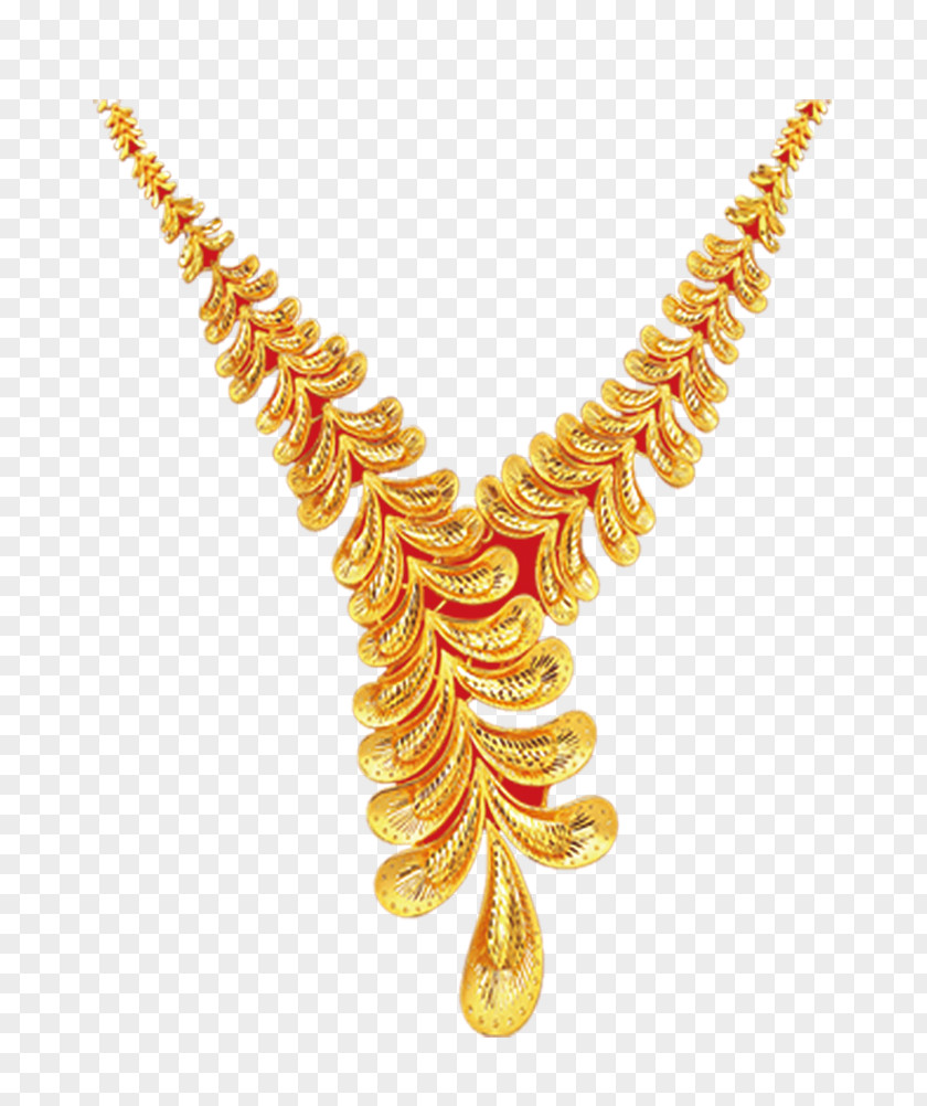 Golden Necklace Gold Jewellery PNG
