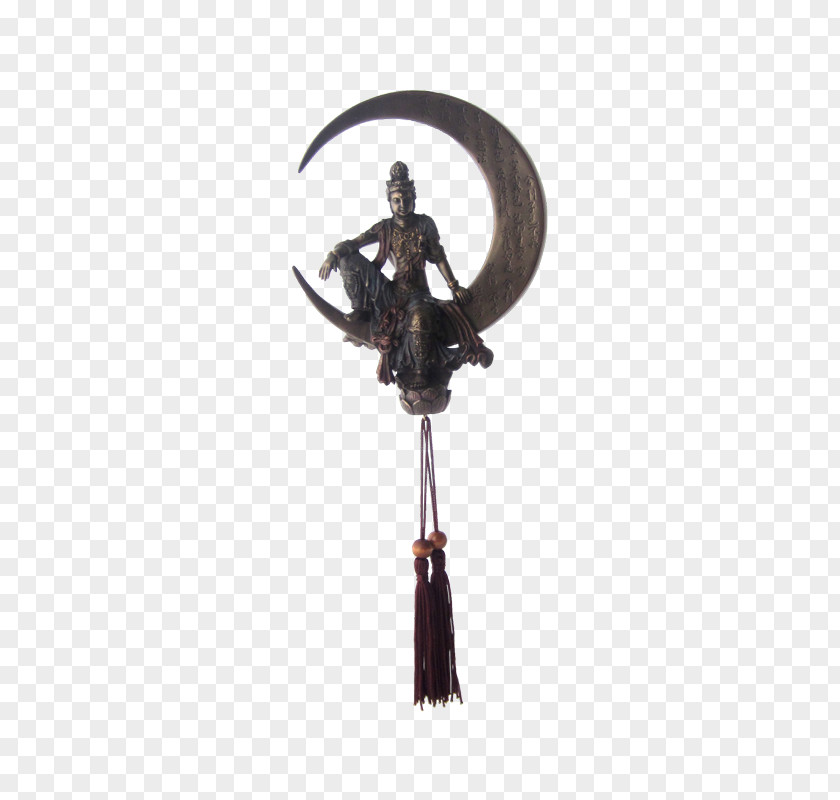 Hanging Moon Bronze Sculpture PNG