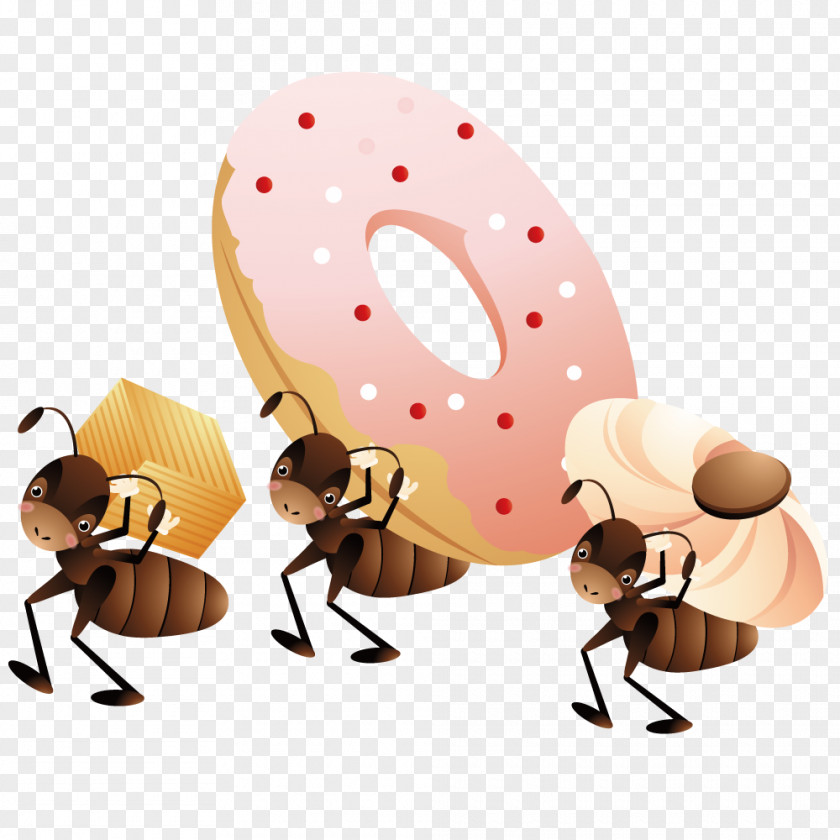 Ants Carrying Dessert Ant Cartoon PNG