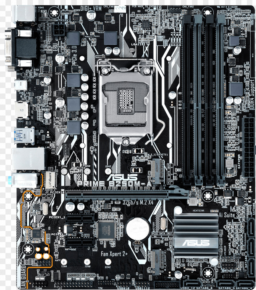 Intel ASUS PRIME B250M-A LGA 1151 MicroATX Motherboard PNG