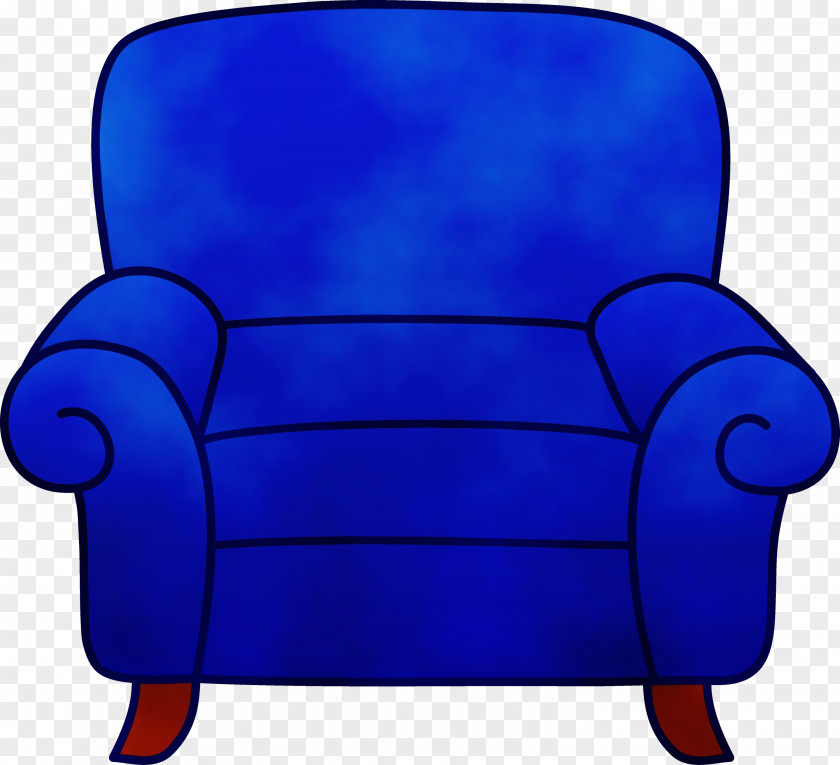 Futon Pad Electric Blue Watercolor Drawing PNG