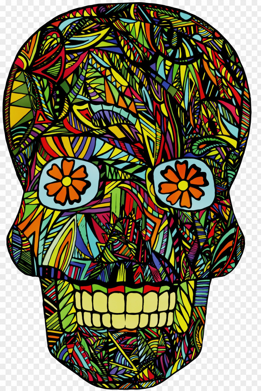 Psychedelic Art Visual Arts Glass Skull Modern PNG