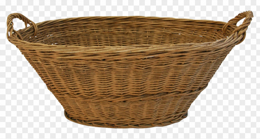 Laundry Basket Wicker Weaving Lid PNG