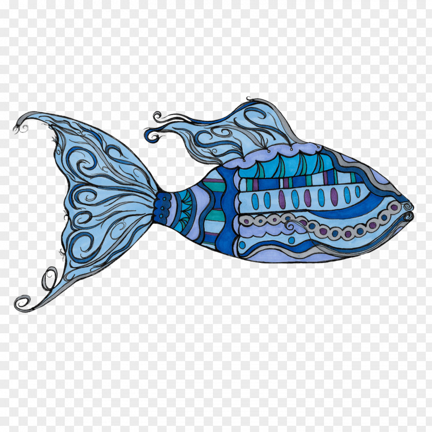 Fish Brooch Blue Clip Art PNG
