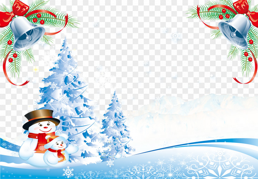 Bell Tree Snowman Santa Claus Christmas PNG