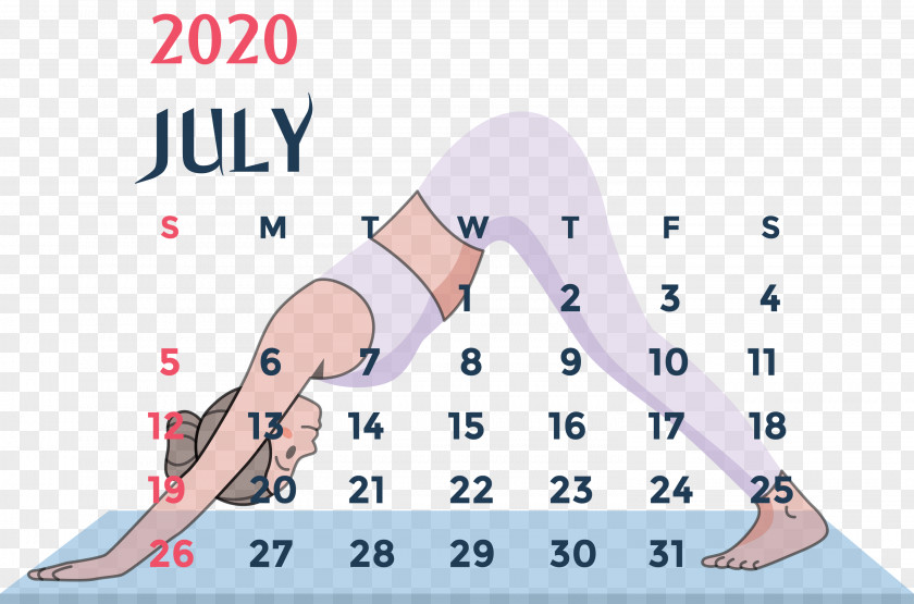 July 2020 Printable Calendar PNG