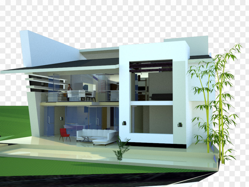 Minimalis Facade Floor Plan Building House PNG