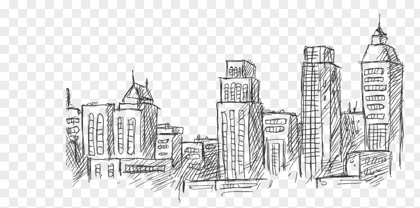 Building Drawing Architecture Skyline Sketch PNG