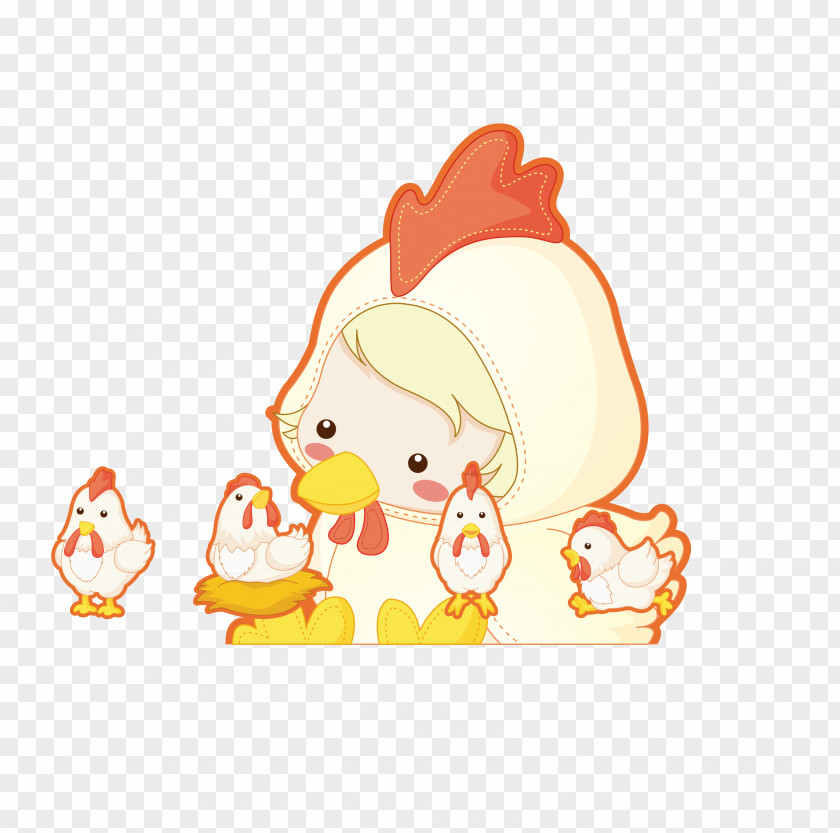 Chicken Baby Cartoon Chinese Zodiac PNG