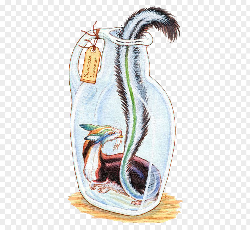 Animals In A Bottle Legendary Creature Drawing Monster Painting PNG