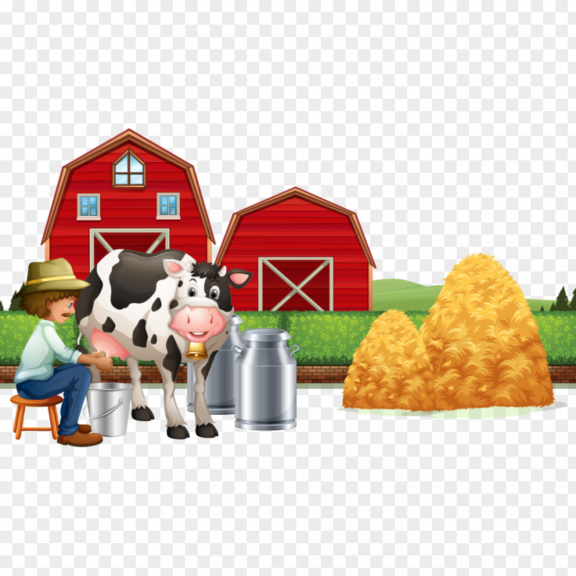 Milkers Cattle Milk Farm Illustration PNG